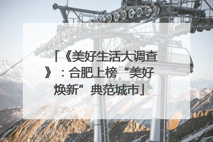 《美好生活大调查》：合肥上榜“美好焕新”典范城市