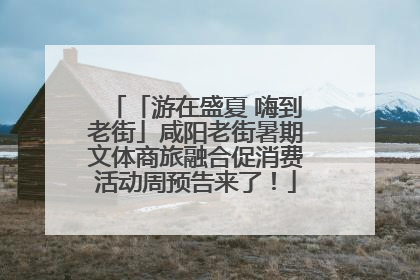 「游在盛夏 嗨到老街」咸阳老街暑期文体商旅融合促消费活动周预告来了！