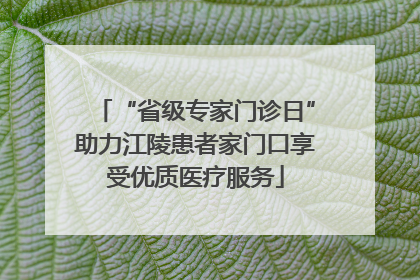 “省级专家门诊日”助力江陵患者家门口享受优质医疗服务