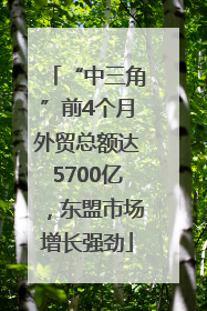 “中三角”前4个月外贸总额达5700亿，东盟市场增长强劲