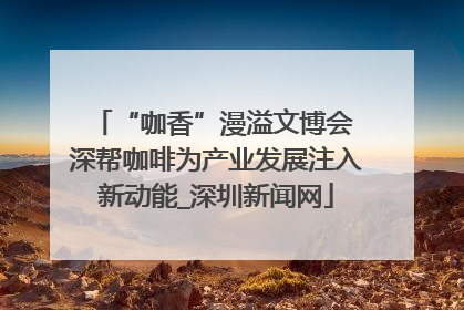 “咖香”漫溢文博会 深帮咖啡为产业发展注入新动能_深圳新闻网