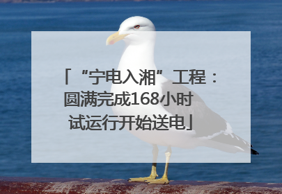 “宁电入湘”工程：圆满完成168小时 试运行开始送电
