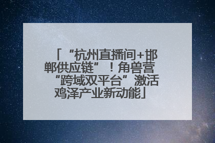 “杭州直播间+邯郸供应链”！角兽营“跨域双平台”激活鸡泽产业新动能