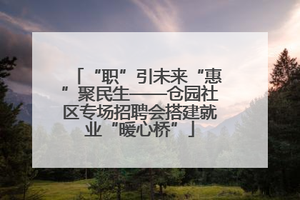 “职”引未来“惠”聚民生——仓园社区专场招聘会搭建就业“暖心桥”