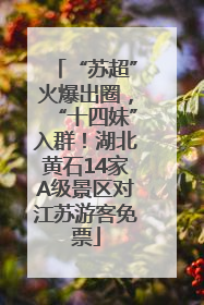“苏超”火爆出圈，“十四妹”入群！湖北黄石14家A级景区对江苏游客免票