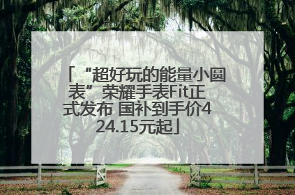 “超好玩的能量小圆表”荣耀手表Fit正式发布 国补到手价424.15元起
