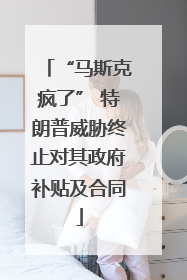 “马斯克疯了” 特朗普威胁终止对其政府补贴及合同