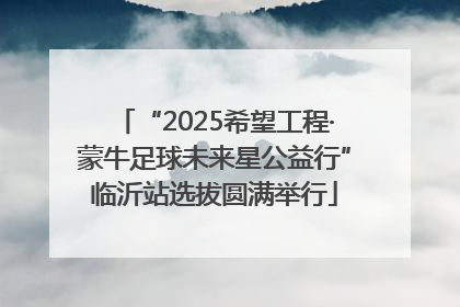 “2025希望工程·蒙牛足球未来星公益行”临沂站选拔圆满举行