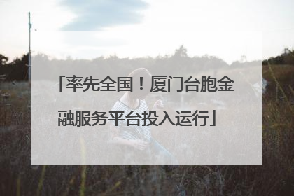 率先全国！厦门台胞金融服务平台投入运行