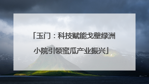 玉门：科技赋能戈壁绿洲 小院引领蜜瓜产业振兴