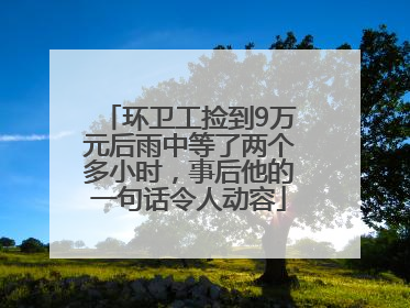 环卫工捡到9万元后雨中等了两个多小时，事后他的一句话令人动容