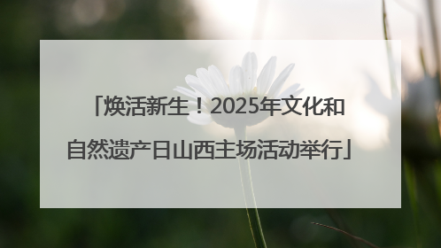 焕活新生！2025年文化和自然遗产日山西主场活动举行