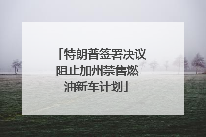特朗普签署决议 阻止加州禁售燃油新车计划