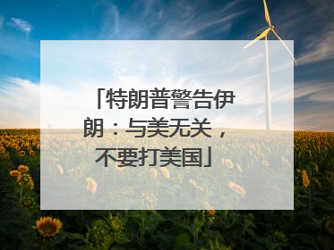 特朗普警告伊朗：与美无关，不要打美国