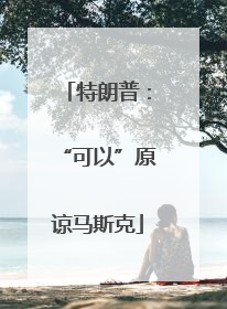 特朗普：“可以”原谅马斯克