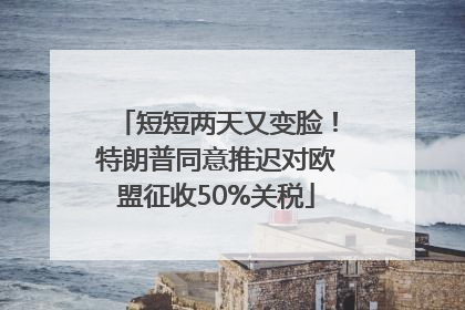 短短两天又变脸！特朗普同意推迟对欧盟征收50%关税