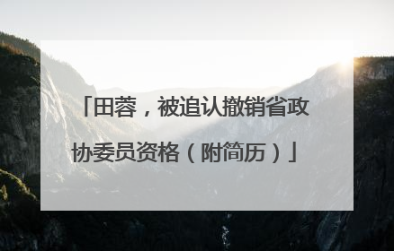田蓉，被追认撤销省政协委员资格（附简历）