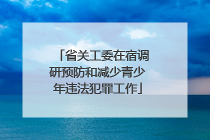 省关工委在宿调研预防和减少青少年违法犯罪工作