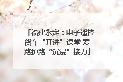 福建永定：电子遥控货车“开进”课堂 爱路护路“沉浸”接力