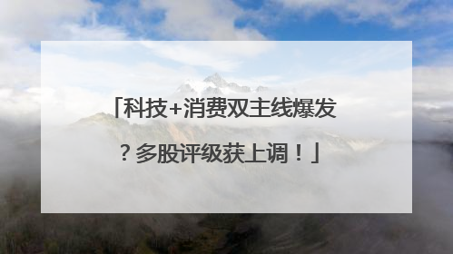科技+消费双主线爆发？多股评级获上调！