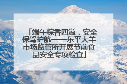 端午粽香四溢，安全保驾护航——东平大羊市场监管所开展节前食品安全专项检查