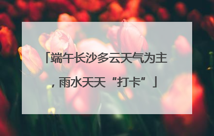 端午长沙多云天气为主，雨水天天“打卡”