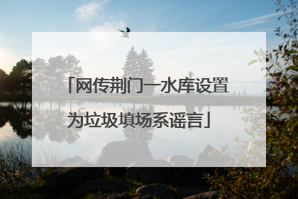 网传荆门一水库设置为垃圾填场系谣言