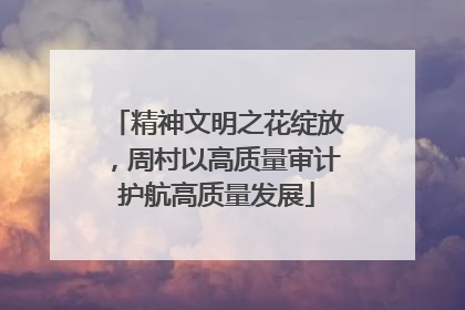精神文明之花绽放，周村以高质量审计护航高质量发展