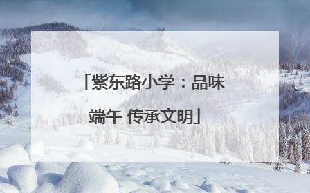 紫东路小学：品味端午 传承文明