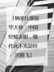 纳米比亚驻华大使：中国经验表明，现代化不光是经济腾飞