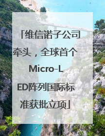 维信诺子公司牵头，全球首个Micro-LED阵列国际标准获批立项