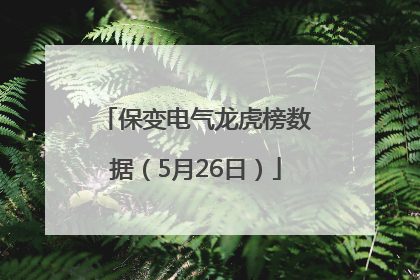 保变电气龙虎榜数据（5月26日）
