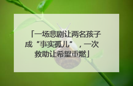 一场悲剧让两名孩子成“事实孤儿”，一次救助让希望重燃