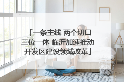 一条主线 两个切口 三位一体 临沂加速推动开发区建设领域改革