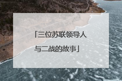 三位苏联领导人与二战的故事