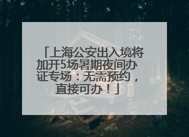 上海公安出入境将加开5场暑期夜间办证专场：无需预约，直接可办！