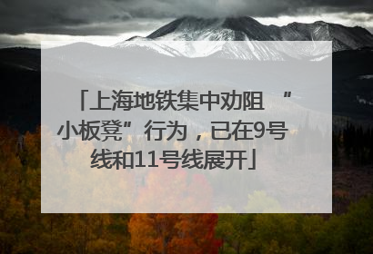 上海地铁集中劝阻 “小板凳”行为，已在9号线和11号线展开