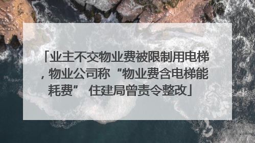 业主不交物业费被限制用电梯，物业公司称“物业费含电梯能耗费” 住建局曾责令整改