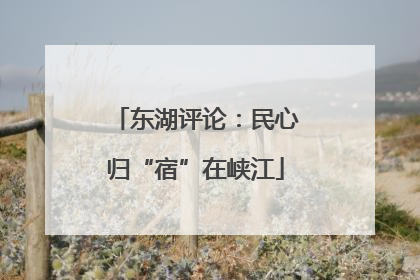 东湖评论：民心归“宿”在峡江