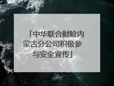 中华联合财险内蒙古分公司积极参与安全宣传