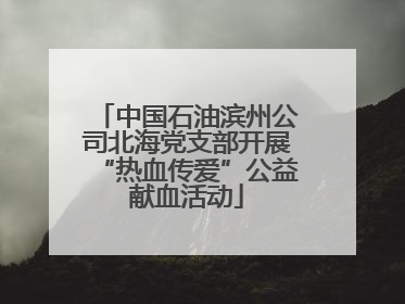 中国石油滨州公司北海党支部开展“热血传爱”公益献血活动