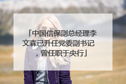 中国信保副总经理李文森已升任党委副书记，曾任职于央行