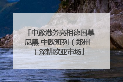 中豫港务亮相德国慕尼黑 中欧班列（郑州）深耕欧亚市场