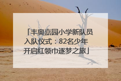 丰奥嘉园小学新队员入队仪式：82名少年开启红领巾逐梦之旅