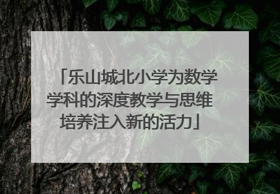乐山城北小学为数学学科的深度教学与思维培养注入新的活力