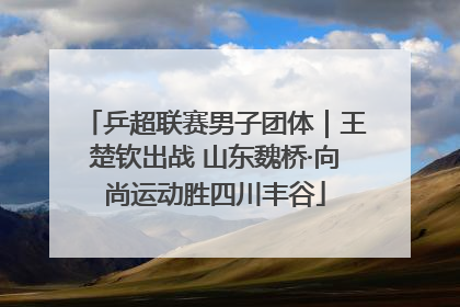 乒超联赛男子团体｜王楚钦出战 山东魏桥·向尚运动胜四川丰谷