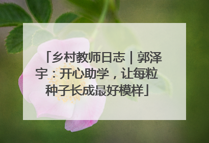 乡村教师日志｜郭泽宇：开心助学，让每粒种子长成最好模样