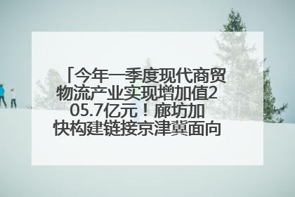 今年一季度现代商贸物流产业实现增加值205.7亿元！廊坊加快构建链接京津冀面向全世界的物流通道