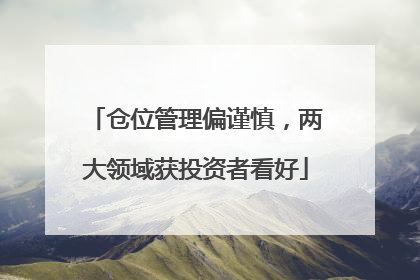 仓位管理偏谨慎，两大领域获投资者看好