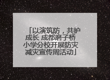 以演筑防，共护成长 成都磨子桥小学分校开展防灾减灾宣传周活动